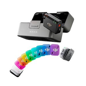 DJI Mic Mini 2 (2 émetteurs + 1 récepteur standard + boîtier de charge), microphone cravate, micro sans fil, portée de 400 m, protection magnétique multicolore