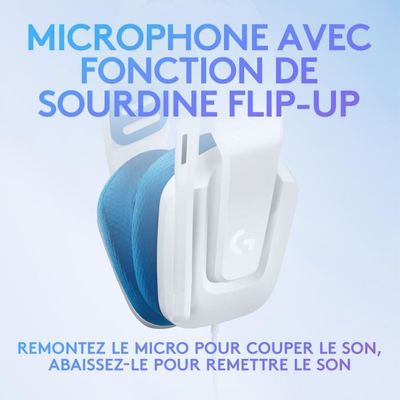 Logitech G G335 Casque Gamer Filaire, avec Micro, Prise Audio 3,5 mm, Ecouteurs Mousse à Mémoire de Forme, Léger, Compatible avec PC, PlayStation, Xbox, Nintendo Switch & Switch 2 - Blanc – Image 5