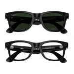 Lunette connectée Ray-Ban 2e Gen Wayfarer Shiny Black – Mémoire flash de 32Go/500+photos ou 100+vidéos de 30s – Transition Graphite Vert