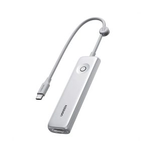 UGREEN Revodok Hub USB C HDMI 4K 60Hz 10Gbps Data Transfert PD 100W 5 en 1 Adaptateur USB C avec Bouton de Commande