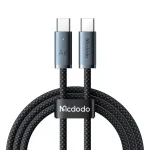 Câble de charge Mcdodo Cab Luma – 240W – Type-c vers type-c – 1.2m – Indicateur LED d’état de charge – Pour MacBook et iPhone – Noir – CA-7082