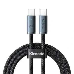 Câble de charge Mcdodo Cab Luma – 240W – Type-c vers type-c – 1.8m – Indicateur LED d’état de charge – Pour MacBook et iPhone – Noir – CA-7081