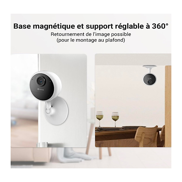 EZVIZ CB1 1080P Camera Surveillance WiFi Intérieur sans Fil sur Batterie 1600mAh, Caméra Bébé WiFi 2.4Ghz, Détection de Personne, 5m Vision Nocturne, Audio Bidirectionnel, Type C, Magnetic Mount – Image 4