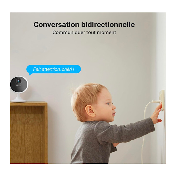 EZVIZ CB1 1080P Camera Surveillance WiFi Intérieur sans Fil sur Batterie 1600mAh, Caméra Bébé WiFi 2.4Ghz, Détection de Personne, 5m Vision Nocturne, Audio Bidirectionnel, Type C, Magnetic Mount – Image 7