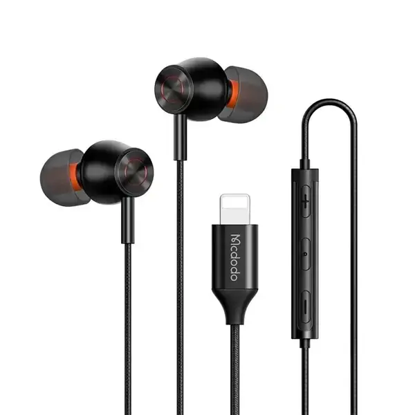Écouteurs filaires Mcdodo HP-3480 – Port Lightning pour iPhone, longueur 1.2m, Bouton de contrôle – Appel et musique
