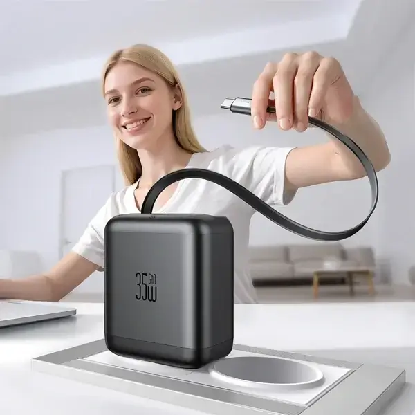 Chargeur Mcdodo FreeGo – 35W – Câble Type-C rétractable 65cm – 1 port Type-c et 1 port USB intégrés – CH-1280 – Image 3