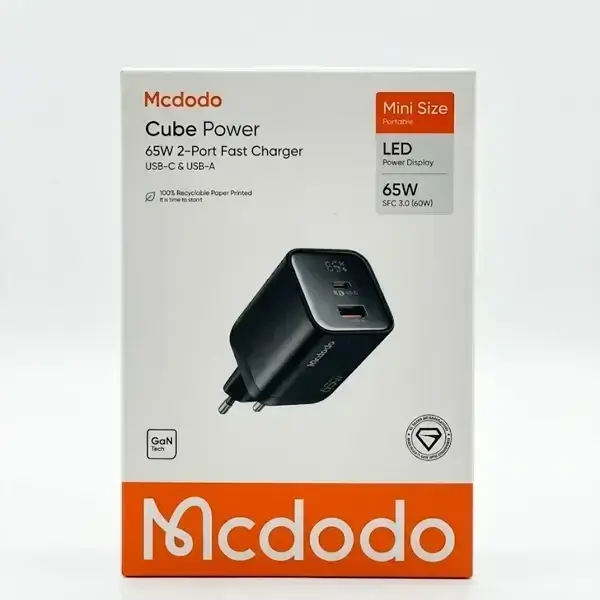 Boitier de charge Mcdodo Cube Power – 65W – 1 port USB et 1 port Type-C intégrés – CH-8590 – Image 2