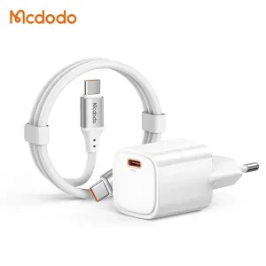 Chargeur Mcdodo Nano 20 – Puissance 20W – Port et câble Type-C – pour appareils Apple et Android – CH4048