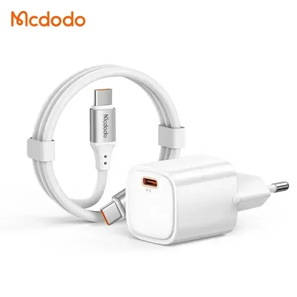 Chargeur Mcdodo Nano 20 – Puissance 20W – Port et câble Type-C – pour appareils Apple et Android – CH4048