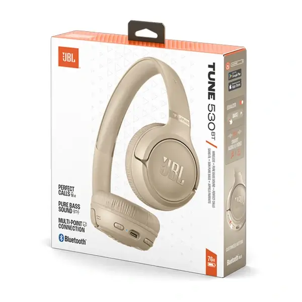 Casque bluetooth - JBL TUNE 530BT - Supra-auriculaire sans fil - Pure Bass - Jusqu’à 76 heures d’autonomie - Beige – Image 3