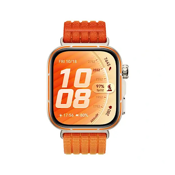 HUAWEI Watch FIT 5 Pro Montre connectée, GPS, ECG, Écran AMOLED de 1,92'' Verre saphir, Grande autonomie, Résistance à l'eau 5 ATM, NFC, Suivi sportif & santé, Fonctionne avec iOS & Android, Orange – Image 2