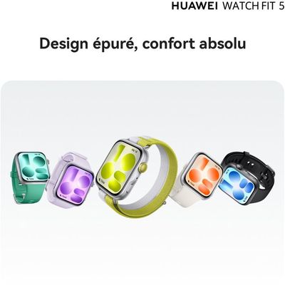 HUAWEI Watch FIT 5 Montre connectée, GPS, Écran AMOLED de 1,82'', NFC, Noir Suivi santé, Résistance à l'eau 5 ATM, Détection des chutes, Jusqu'à 10 jours d'autonomie, Fonctionne avec iOS et Android – Image 7