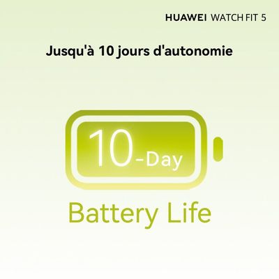 HUAWEI Watch FIT 5 Montre connectée, GPS, Écran AMOLED de 1,82'', NFC, Noir Suivi santé, Résistance à l'eau 5 ATM, Détection des chutes, Jusqu'à 10 jours d'autonomie, Fonctionne avec iOS et Android – Image 6