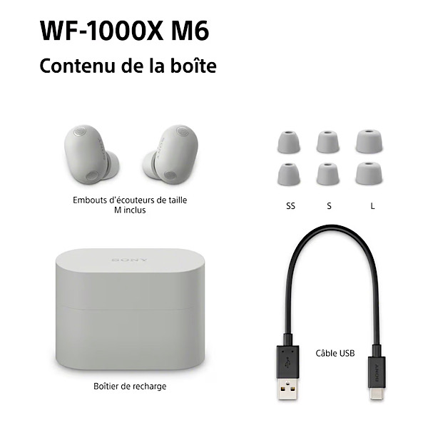 Sony WF-1000XM6 écouteurs sans Fil à réduction de Bruit, Bluetooth, Intra-Auriculaires, Son High res, appels clairs, égaliseur 10 Bandes, Batterie 24heures, IPX4, iOS et Android -Argent Platine – Image 11