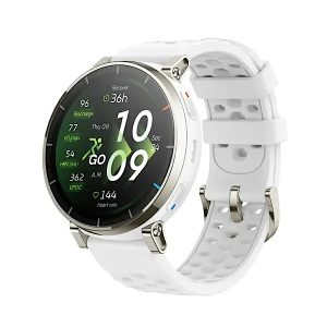 Amazfit Active 3 Premium - Montre Connectée GPS pour Running, Écran AMOLED 1,32" en Saphir, Autonomie 12 Jours, 4 Go, NFC, Cartes Hors Ligne, 170+ Modes Sport, 5 ATM, Smartwatch pour Android & iPhone