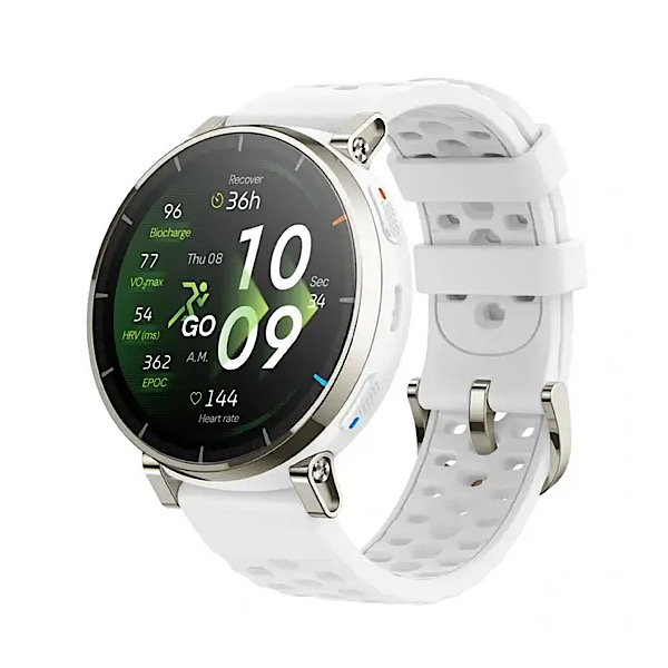 Amazfit Active 3 Premium - Montre Connectée GPS pour Running, Écran AMOLED 1,32" en Saphir, Autonomie 12 Jours, 4 Go, NFC, Cartes Hors Ligne, 170+ Modes Sport, 5 ATM, Smartwatch pour Android & iPhone