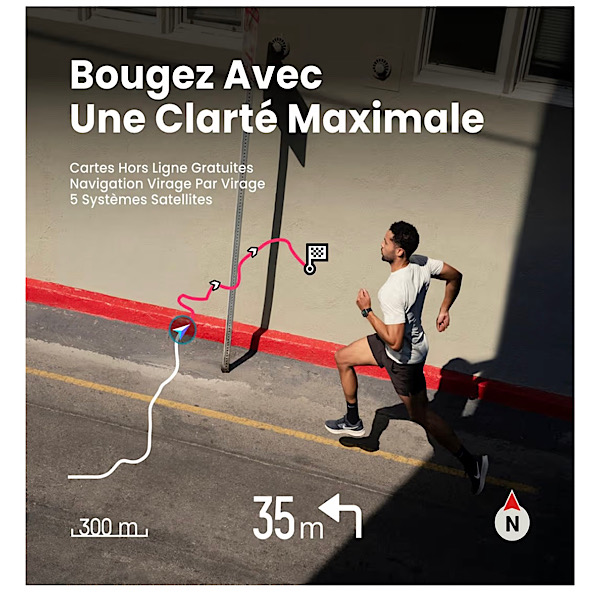 Amazfit Bip Max Bleu Foncé - Montre Connectée 50mm, Écran AMOLED 2,07", Autonomie 20 Jours, GPS & Cartes, 4 Go Stockage, Tracker d’Activité avec Entraînement Hybride, 150+ Sports, Mode HYROX, pour Android iPhone – Image 6