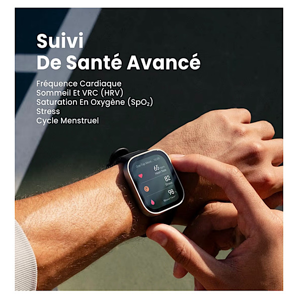 Amazfit Bip Max Bleu Foncé - Montre Connectée 50mm, Écran AMOLED 2,07", Autonomie 20 Jours, GPS & Cartes, 4 Go Stockage, Tracker d’Activité avec Entraînement Hybride, 150+ Sports, Mode HYROX, pour Android iPhone – Image 8