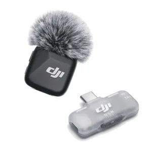 Micro cravate DJI Mic Mini (1 Transmetteur TX + 1 Récepteur RX mobile Type C), Bluetooth 5.3, Portée 400M, 48h d’autonomie, ANC à deux niveaux