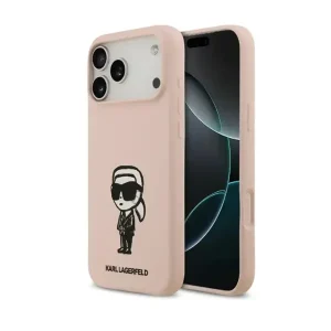 Coque Pour iPhone 17 Pro Max avec design Karl Sketch Karl Lagerfeld, Compatible MagSafe, Silicone, Rose – KLHCP17XSKIGROP