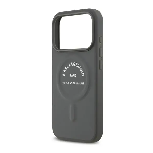 Coque Pour iPhone 17 Pro avec boutons à logo RSG Karl Lagerfeld, Compatible MagSafe en polyuréthane, Vert – KLOHMP17LPSKRSGEG – Image 3