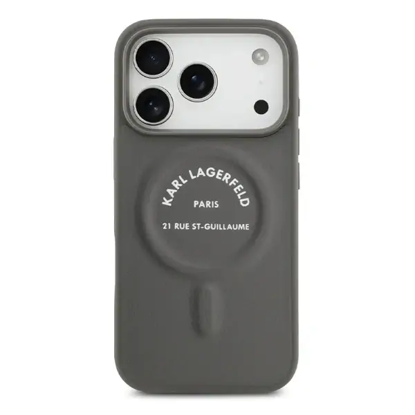 Coque Pour iPhone 17 Pro avec boutons à logo RSG Karl Lagerfeld, Compatible MagSafe en polyuréthane, Vert – KLOHMP17LPSKRSGEG – Image 2