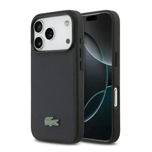 Coque Pour iPhone 17 Pro avec logo crocodile Lacoste, Compatible MagSafe, Petit Piqué, Marine – LCHMP17LPLAV
