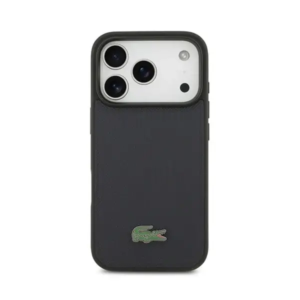 Coque Pour iPhone 17 Pro avec logo crocodile Lacoste, Compatible MagSafe, Petit Piqué, Marine – LCHMP17LPLAV – Image 2