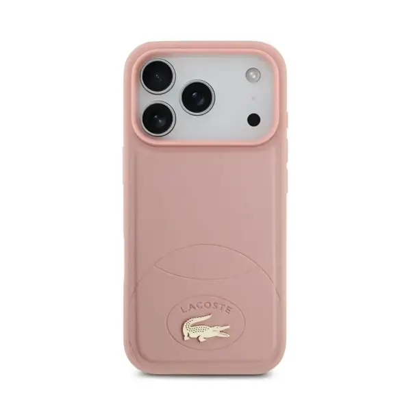 Coque Pour iPhone 17 Pro Max avec logo crocodile Lacoste, Compatible MagSafe, Silicone, Rose – LCHMP17XPBLP – Image 2
