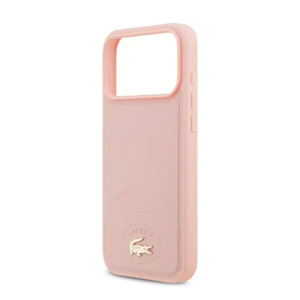 Coque Pour iPhone 17 Pro Max avec logo crocodile Lacoste, Compatible MagSafe, Silicone, Rose – LCHMP17XPBLP – Image 3