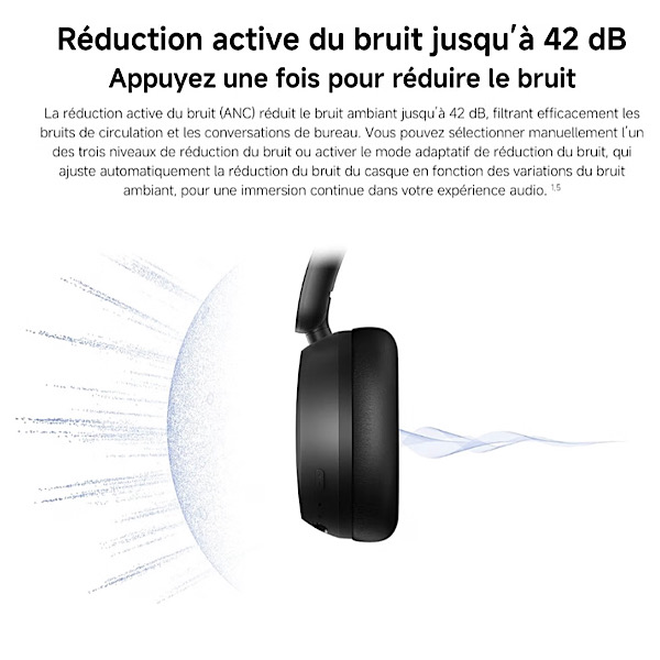 XIAOMI Redmi Headphones Neo, Casque Bluetooth sans Fil Anti-Bruit, Noir Transducteur 40 mm, audio filaire Hi-Res, appels antibruit IA à 3 micros, Bluetooth 5.4, Fast Pair – Image 4