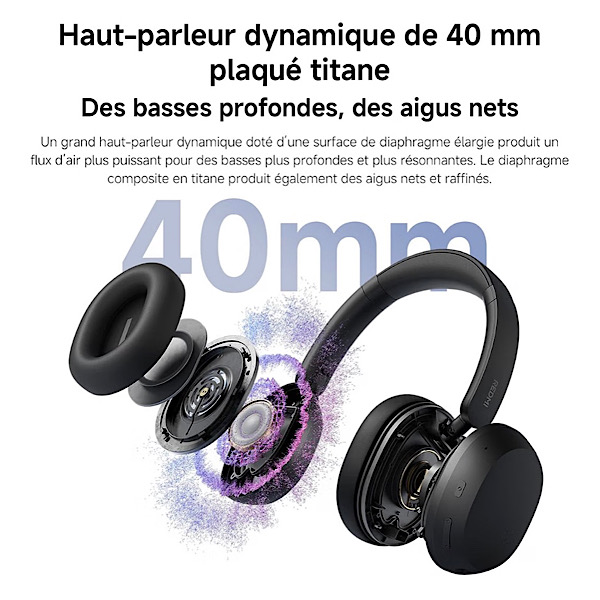 XIAOMI Redmi Headphones Neo, Casque Bluetooth sans Fil Anti-Bruit, Noir Transducteur 40 mm, audio filaire Hi-Res, appels antibruit IA à 3 micros, Bluetooth 5.4, Fast Pair – Image 7