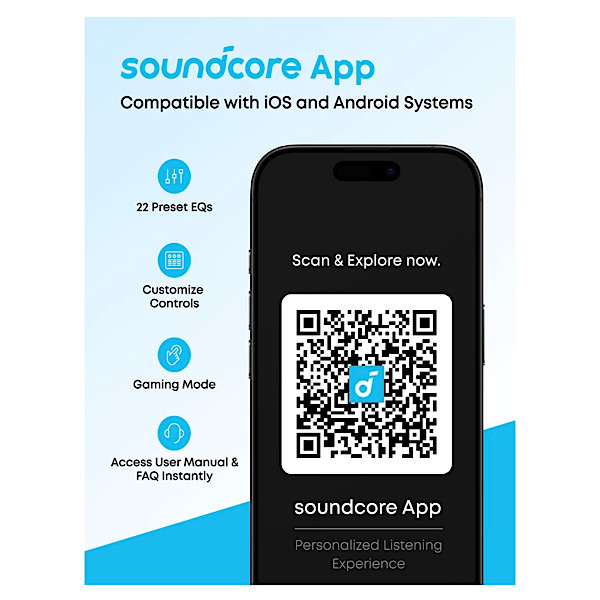 Soundcore R50i NC by Anker - Ecouteurs Bluetooth sans fil, 45h d’autonomie, Réduction de bruit active hybride adaptative, IP54, Commandes tactiles, Blanc – Image 4