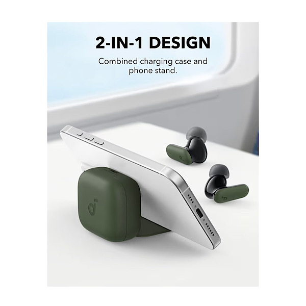 Soundcore R50i NC by Anker - Ecouteurs Bluetooth sans fil, 45h d’autonomie, Réduction de bruit active hybride adaptative, IP54, Commandes tactiles, Vert – Image 6