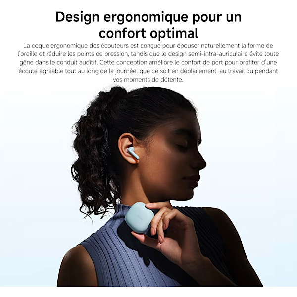XIAOMI Redmi Buds 8 Active, écouteurs Semi-Intra, autonomie 37h, Blanc Transducteur en titane 5/8", basses puissantes, connexion à 2 appareils, 5 modes d'égalisation, Bluetooth 5.4, IP54 – Image 5