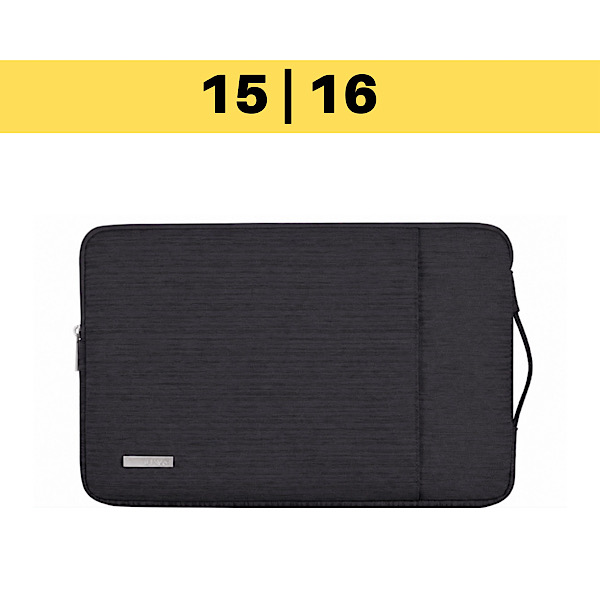 Housse PC Imperméable - Pochette Pour Ordinateur Portable et Mac de 15" & 16" pouces - Noir