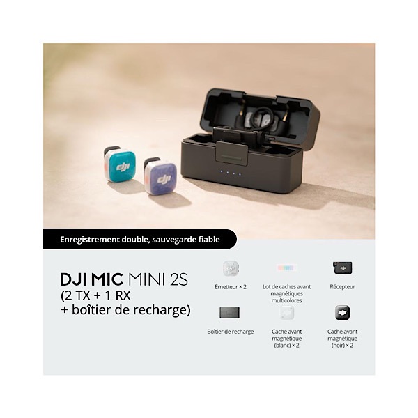 DJI Mic Mini 2S - deux émetteurs, récepteur et boîtier de charge (2TX + 1RX avec Boîtier) – Micro cravate Sans Fil 32-bit Float, Enregistrement Interne 28 h, IA, Portée 400 m – Image 3