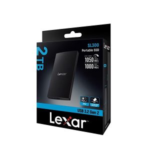 Disque dur externe 2 To SSD Lexar SL300 avec Vitesse allant jusqu’à 1050 Mb/s, USB 3.2 Gen 2 Type C