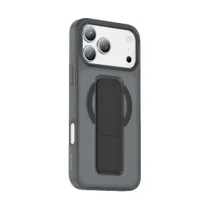 Coque pour iPhone 18 Pro Max Green Lion, Compatible MagSafe, Poignée 360 en cuir noir intégrée
