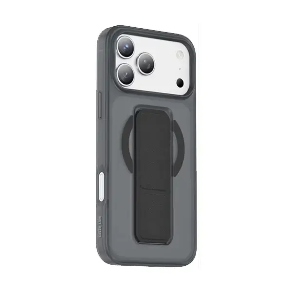 Coque pour iPhone 18 Pro Max Green Lion, Compatible MagSafe, Poignée 360 en cuir noir intégrée