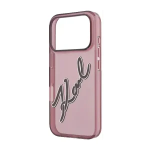 Coque pour iPhone 18 Pro Max Karl Lagerfeld avec logo en résine Big Signature, Bordeaux