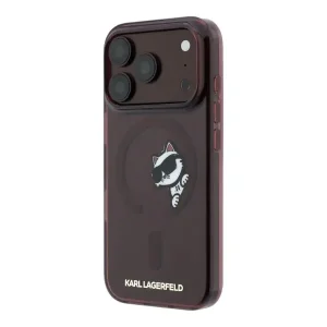 Coque pour iPhone 18 Pro Karl Lagerfeld avec impression Peekaboo, Compatible MagSafe, Bordeaux