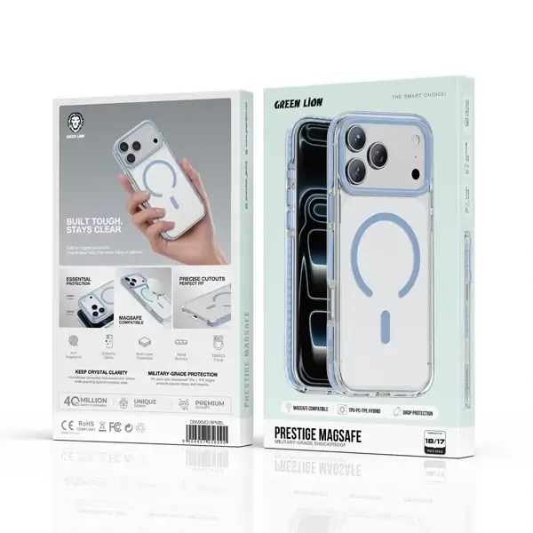 Coque pour iPhone 18 Pro Max Green Lion Prestige, Compatible MagSafe, Bleu – Image 2