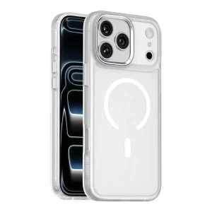 Coque pour iPhone 18 Pro Max Green Lion Titan, Compatible MagSafe, Boutons métalliques, Argent