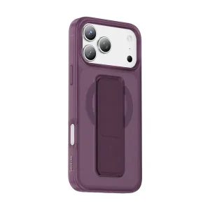 Coque pour iPhone 18 Pro Max Green Lion, Compatible MagSafe, Poignée 360 en cuir bordeaux intégrée