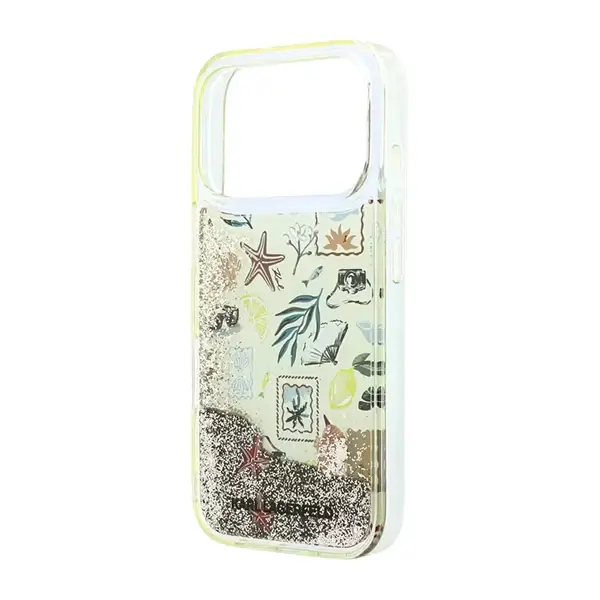 Coque pour iPhone 18 Pro Max Karl Lagerfeld avec paillettes liquides plage et sable, En plastique ABS, Beige – Image 2