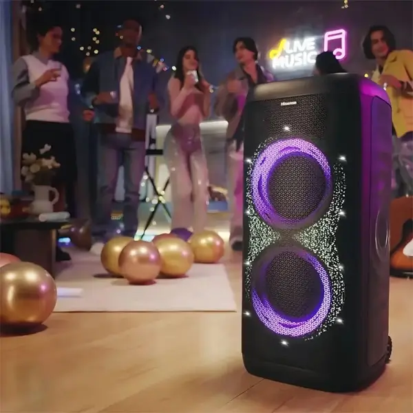 Haut-parleur Hisense PARTY THUNDER 620W, 18h d’autonomie, Spectacle lumineux IA, USB, Bluetooth, Étanchéité IPX4 – Image 7