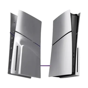 Coque de remplacement pour la PS5 Slim Édition, Façades et plaques arrière, Compatible uniquement avec la PS5 Slim version disque, Argent, GP-529