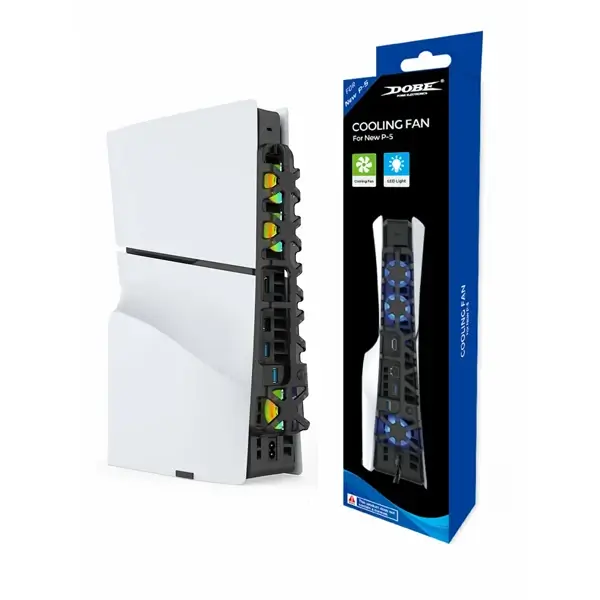 Ventilateur de refroidissement PS5 Slim Dobe Équipé de plusieurs ventilateurs puissants, Alimentation USB, Noir, TP5-3538S – Image 2
