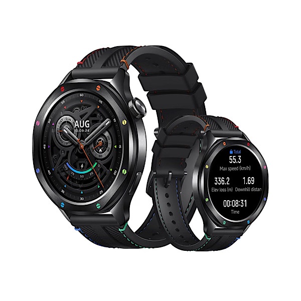 Xiaomi Watch S4 - Montre connectée, 15Jrs d’autonomie, Écran 1,43″ AMOLED, Bluetooth 5.3, SpO₂, Bracelet noir en similicuir – Rainbow (Arc-en-ciel) – Image 4